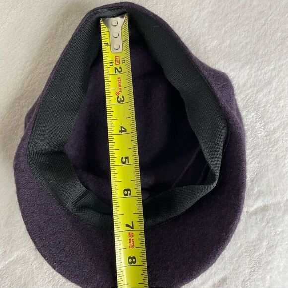 Saks Fifth Avenue Hat Newsboy Baseball Cap Wool Blend Timeless Design Purple - Picture 9 of 10
